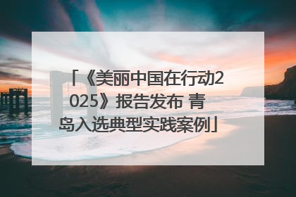 《美丽中国在行动2025》报告发布 青岛入选典型实践案例