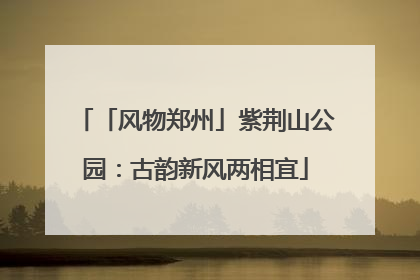 「风物郑州」紫荆山公园：古韵新风两相宜