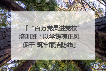 “百万党员进党校”培训班：以学铸魂正风促干 筑牢廉洁防线