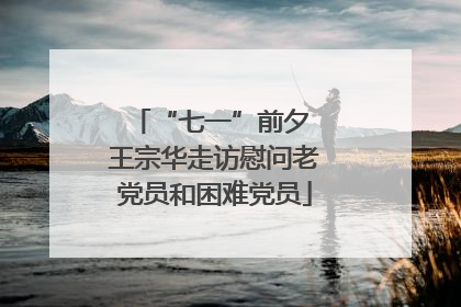 “七一”前夕 王宗华走访慰问老党员和困难党员
