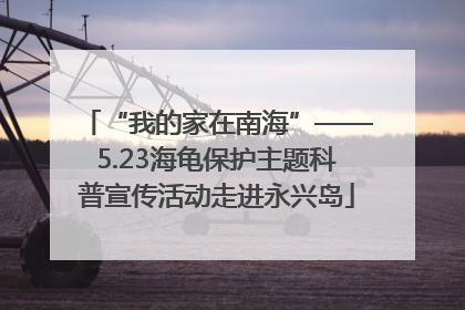 “我的家在南海”——5.23海龟保护主题科普宣传活动走进永兴岛