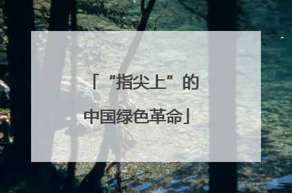 “指尖上”的中国绿色革命