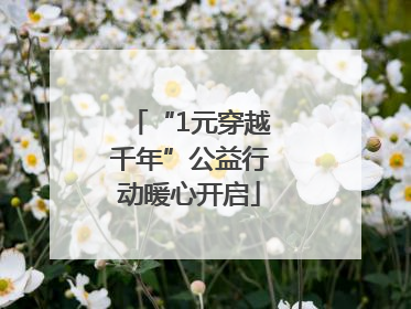 “1元穿越千年”公益行动暖心开启