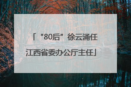 “80后”徐云涌任江西省委办公厅主任