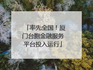 率先全国！厦门台胞金融服务平台投入运行