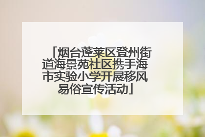 烟台蓬莱区登州街道海景苑社区携手海市实验小学开展移风易俗宣传活动