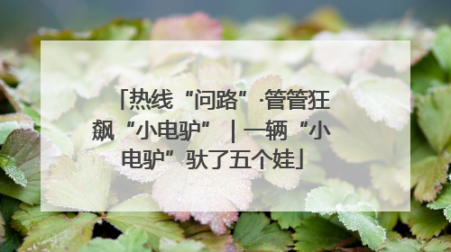 热线“问路”·管管狂飙“小电驴”｜一辆“小电驴”驮了五个娃