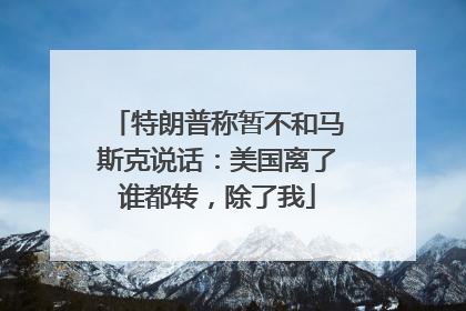 特朗普称暂不和马斯克说话：美国离了谁都转，除了我