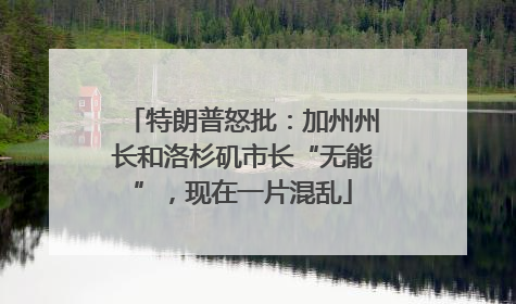 特朗普怒批：加州州长和洛杉矶市长“无能”，现在一片混乱