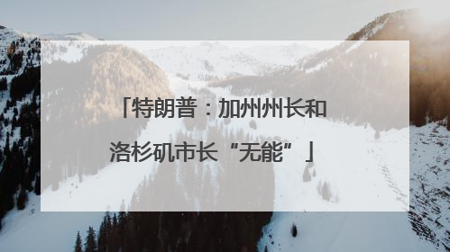 特朗普：加州州长和洛杉矶市长“无能”