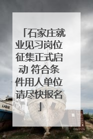 石家庄就业见习岗位征集正式启动 符合条件用人单位请尽快报名