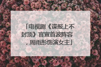 电视剧《谍报上不封顶》官宣首波阵容，周雨彤饰演女主