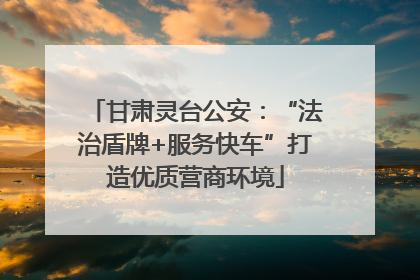甘肃灵台公安：“法治盾牌+服务快车”打造优质营商环境