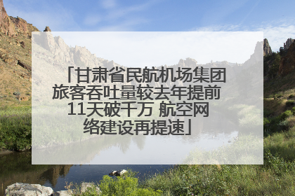 甘肃省民航机场集团旅客吞吐量较去年提前11天破千万 航空网络建设再提速