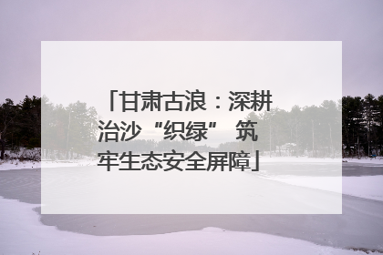 甘肃古浪：深耕治沙“织绿” 筑牢生态安全屏障