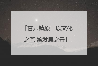 甘肃镇原：以文化之笔 绘发展之景