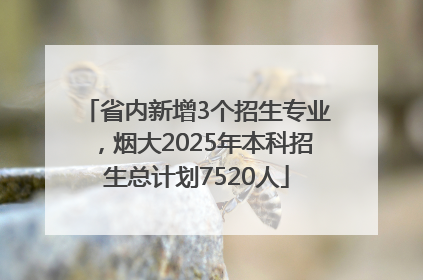 省内新增3个招生专业，烟大2025年本科招生总计划7520人