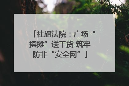 社旗法院：广场“摆摊”送干货 筑牢防非“安全网”
