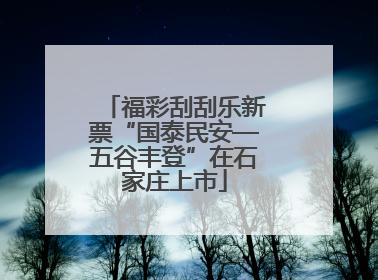 福彩刮刮乐新票“国泰民安—五谷丰登”在石家庄上市
