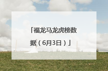 福龙马龙虎榜数据（6月3日）