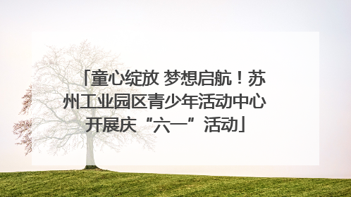 童心绽放 梦想启航！苏州工业园区青少年活动中心开展庆“六一”活动