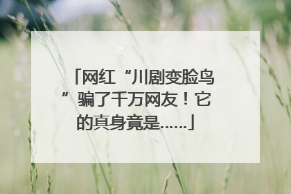 网红“川剧变脸鸟”骗了千万网友！它的真身竟是……