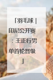 羽毛球｜印尼公开赛：王正行男单首轮晋级