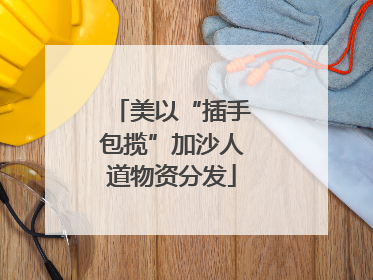 美以“插手包揽”加沙人道物资分发