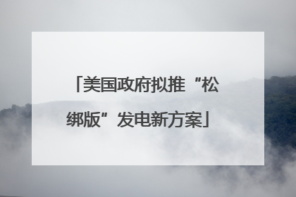 美国政府拟推“松绑版”发电新方案