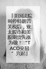 美国法院叫停特朗普关税后，亚太股市和美股期货先涨为敬！“TACO交易”兴起
