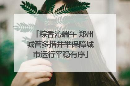 粽香沁端午 郑州城管多措并举保障城市运行平稳有序