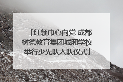 红领巾心向党 成都树德教育集团城厢学校举行少先队入队仪式