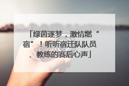 绿茵逐梦，激情燃“宿”！听听宿迁队队员、教练的赛后心声