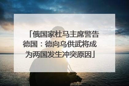俄国家杜马主席警告德国：德向乌供武将成为两国发生冲突原因