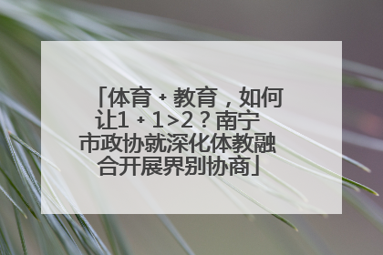 体育﹢教育，如何让1﹢1>2？南宁市政协就深化体教融合开展界别协商