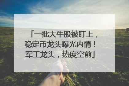 一批大牛股被盯上，稳定币龙头曝光内情！军工龙头，热度空前