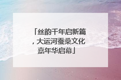 丝韵千年启新篇，大运河蚕桑文化嘉年华启幕