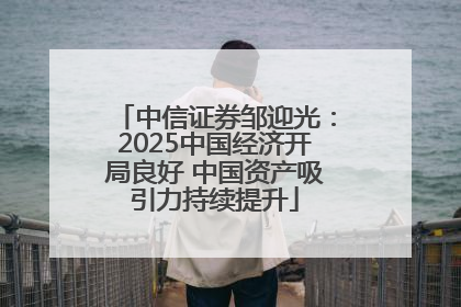 中信证券邹迎光：2025中国经济开局良好 中国资产吸引力持续提升