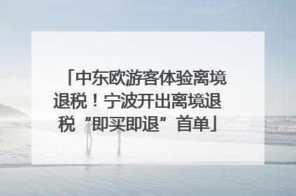中东欧游客体验离境退税！宁波开出离境退税“即买即退”首单