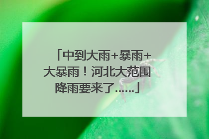 中到大雨+暴雨+大暴雨！河北大范围降雨要来了……
