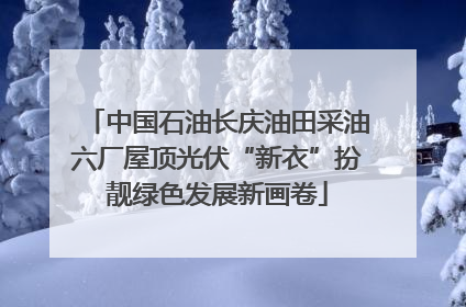 中国石油长庆油田采油六厂屋顶光伏“新衣”扮靓绿色发展新画卷