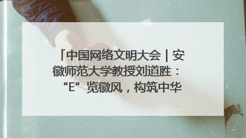 中国网络文明大会｜安徽师范大学教授刘道胜：“E”览徽风，构筑中华民族共有精神家园