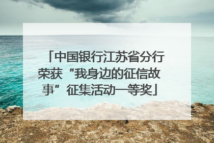 中国银行江苏省分行荣获“我身边的征信故事”征集活动一等奖