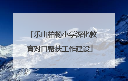 乐山柏杨小学深化教育对口帮扶工作建设