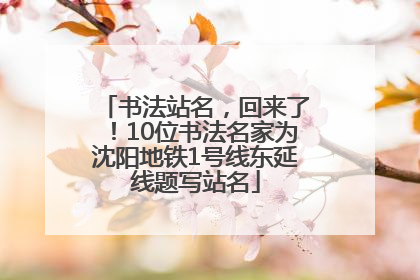 书法站名，回来了！10位书法名家为沈阳地铁1号线东延线题写站名