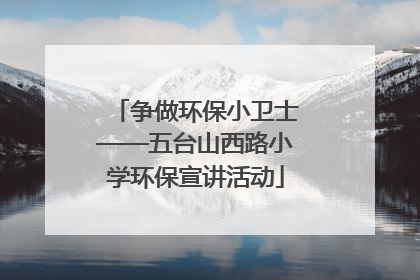 争做环保小卫士——五台山西路小学环保宣讲活动