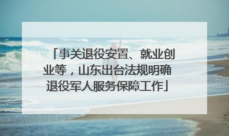 事关退役安置、就业创业等，山东出台法规明确退役军人服务保障工作