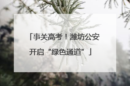 事关高考！潍坊公安开启“绿色通道”
