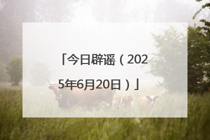 今日辟谣（2025年6月20日）