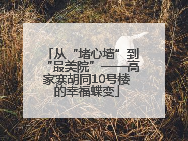 从“堵心墙”到“最美院”——高家寨胡同10号楼的幸福蝶变